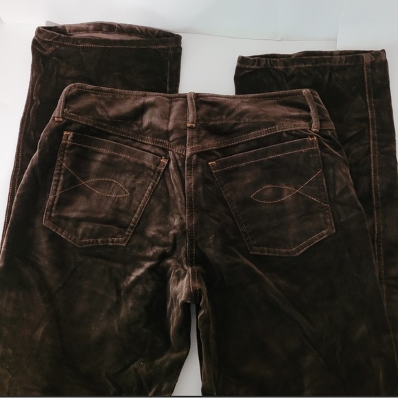 BCBG MAXAZRIA Mid-Rise Boyfriend Dark Brown Corduroy Pants Size 8 - Picture 4 of 7